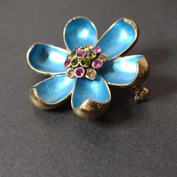 Very Pretty Multicolor Flower Brooch - Picture 9 of 10